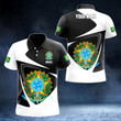 AIO Pride - Customize Brazil Coat Of Arms - Flag V2 Unisex Adult Polo Shirt