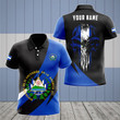 AIO Pride - Customize El Salvador Coat Of Arms Skull Flag Unisex Adult Polo Shirt