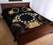 AIO Pride Cook Islands Quilt Bed Set Hibiscus Gold
