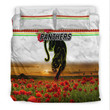 AIO Pride 3-Piece Duvet Cover Set Penrith Panthers ANZAC 2022 Poppy Flowers Vibes - White
