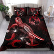AIO Pride 3-Piece Duvet Cover Set Tonga Polynesian - Turtle With Blooming Hibiscus Red