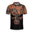 AIO Pride Orange Camouflage Golf Set Skull Golf Short Sleeve Polo Shirt