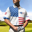 AIO Pride American Flag Golf Short Sleeve Polo Shirt