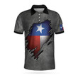 AIO Pride Texas State Flag Short Sleeve Polo Shirt