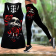 AIO Pride Skull Hand Holding A Rose Hollow Tank Top Or High Waist Leggings