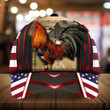 AIO Pride The Best Rooster American Flag Cap, Rooster Hats For Rooster Lovers Custom Name Cap