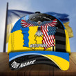 AIO Pride Premium Eagle Flag American Supports Ukraine 3D Cap Custom Name