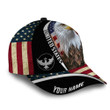 AIO Pride Patriotic Eagle United States Hat, American Flag Full Printed Custom Name Cap