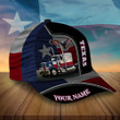AIO Pride Custom Name Cool Texas Truck Driver Cross Eagle Cap
