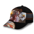 AIO Pride Patriotic Eagle Hat, American Flag United States Full Printed Cap Leather Pattern Custom Name