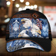 AIO Pride Patriotic Eagle Hat, American Flag United States Full Printed Cap Leather Pattern Custom Name