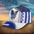 AIO Pride The Thin Blue Line Hats Back The Blue American Eagle Custom Name Cap