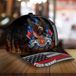 AIO Pride Premium Eagle Fireman 3D Hats Custom Name