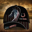 AIO Pride Custom Name Patriot Horse American Flag Cap
