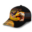 AIO Pride Patriotic Eagle United States Hat, American Flag Eagle Full Printed Leather Pattern Cap Custom Name