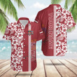 AIO Pride Custom Name Latvia Coat Of Arms Hibiscus Pattern Hawaiian Shirt