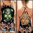 AIO Pride Green Butterfly Sugar Skull Criss-cross Tank Top