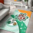 AIO Pride Cochlan or McCoughlan Family Crest Area Rug - Ireland Shamrock With Celtic Patterns