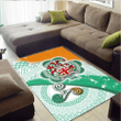AIO Pride Goulding or O'Goillin Family Crest Area Rug - Ireland Shamrock With Celtic Patterns