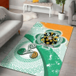 AIO Pride Kielty ot O'Quilty Family Crest Area Rug - Ireland Shamrock With Celtic Patterns