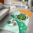 AIO Pride House of O'MORE Family Crest Area Rug - Ireland Shamrock With Celtic Patterns