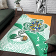 AIO Pride Pike Family Crest Area Rug - Ireland Shamrock With Celtic Patterns