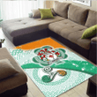 AIO Pride Dwyer or O'Dwyer Family Crest Area Rug - Ireland Shamrock With Celtic Patterns