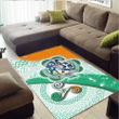 AIO Pride Riall or Ryle Family Crest Area Rug - Ireland Shamrock With Celtic Patterns