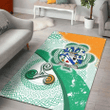 AIO Pride Riall or Ryle Family Crest Area Rug - Ireland Shamrock With Celtic Patterns