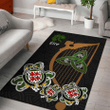 AIO Pride House of MACTIERNAN Family Crest Area Rug - Harp And Shamrock