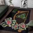 AIO Pride House of MACTIERNAN Family Crest Area Rug - Harp And Shamrock