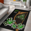 AIO Pride Aherne or Mulhern Family Crest Area Rug - Harp And Shamrock