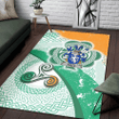 AIO Pride Balle Family Crest Area Rug - Ireland Shamrock With Celtic Patterns