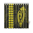 AIO Pride Hawaii Kakau Makau Fish Hook Polynesian Shower Curtain Yellow