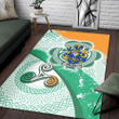 AIO Pride Meller Family Crest Area Rug - Ireland Shamrock With Celtic Patterns