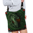 AIO Pride Celtic Dragon With Celtic Knot Crossbody Boho Handbag (Green)