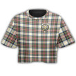 AIO Pride Stewart Dress Ancient Clan Tartan Crest Cropped T-shirt