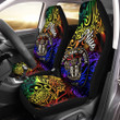 AIO Pride Niue Car Seat Cover - Rainbow Polynesian Pattern