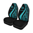 AIO Pride Custom Text American Samoa Car Seat Cover - Turquoise Polynesian Tentacle Tribal Pattern