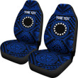 AIO Pride Custom Text Cook Island Car Seat Cover - Seal With Polynesian Tattoo Style (Blue)