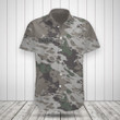AIO Pride Custom Name Grey And Dusty Green Camouflage Pattern Hawaiian Shirt