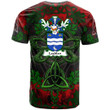AIO Pride Loghlan Family Crest T-Shirt - Celtic Dragonfly & Leaf Vines - Watercolor Style