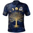 AIO Pride Aleth King Of Dyfed Welsh Family Crest Polo Shirt - Moon Phases & Tree Of Life