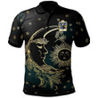 AIO Pride Gwarin Ddu Monmouthshire Welsh Family Crest Polo Shirt - Celtic Wicca Sun Moons