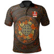 AIO Pride Iddon AP Rhys Sais Welsh Family Crest Polo Shirt - Mid Autumn Celtic Leaves