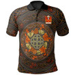 AIO Pride Laugharne Of St. Brides Pembrokeshire Welsh Family Crest Polo Shirt - Mid Autumn Celtic Leaves