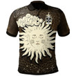 AIO Pride Price Of Aberbechan Llanllwchaearn Montgomeryshire Welsh Family Crest Polo Shirt - Celtic Wicca Sun & Moon