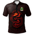 AIO Pride Ashley Caernarfon Welsh Family Crest Polo Shirt - Fury Celtic Dragon With Knot
