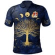 AIO Pride Fowler Daughter M. Vaughan Of Pant Glas Welsh Family Crest Polo Shirt - Moon Phases & Tree Of Life
