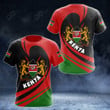 AIO Pride Kenya Coat Of Arms Big Wave Style T-shirt